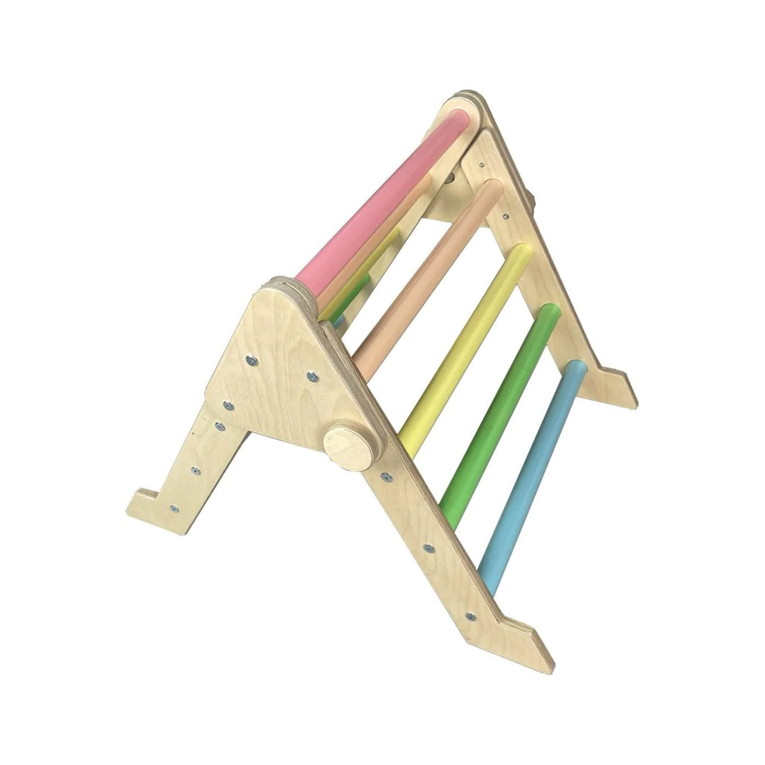 A Pikler Triangle in Pastel Rainbow Colours