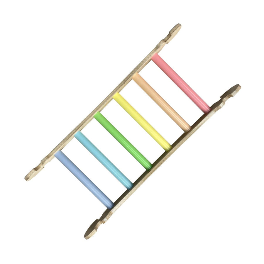 Pikler nursery ladder in pastel rainbow