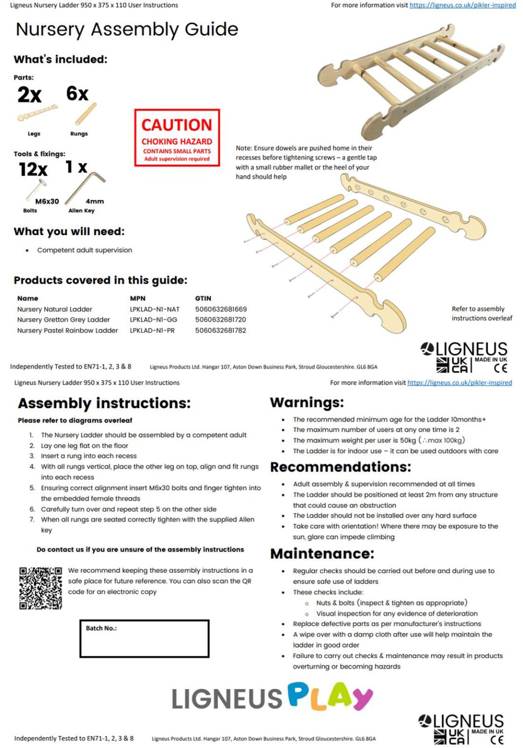 Pikler nursery ladder assembly guide