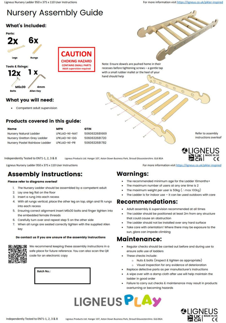 Pikler nursery ladder assembly guide