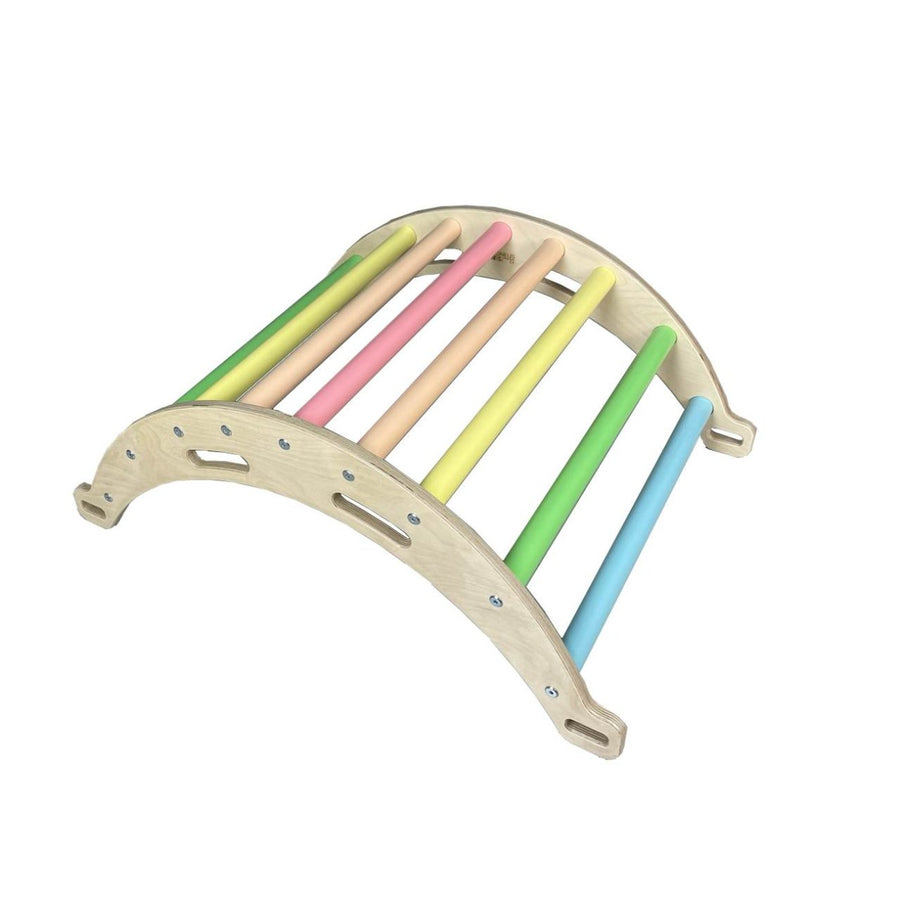 Pikler nursery size arch in pastel rainbow finish