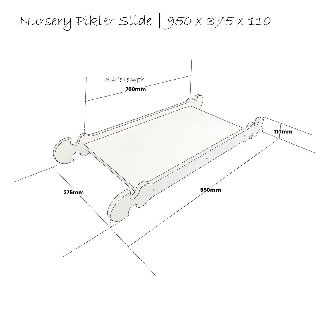 Pikler climb n slide nursery size schematic