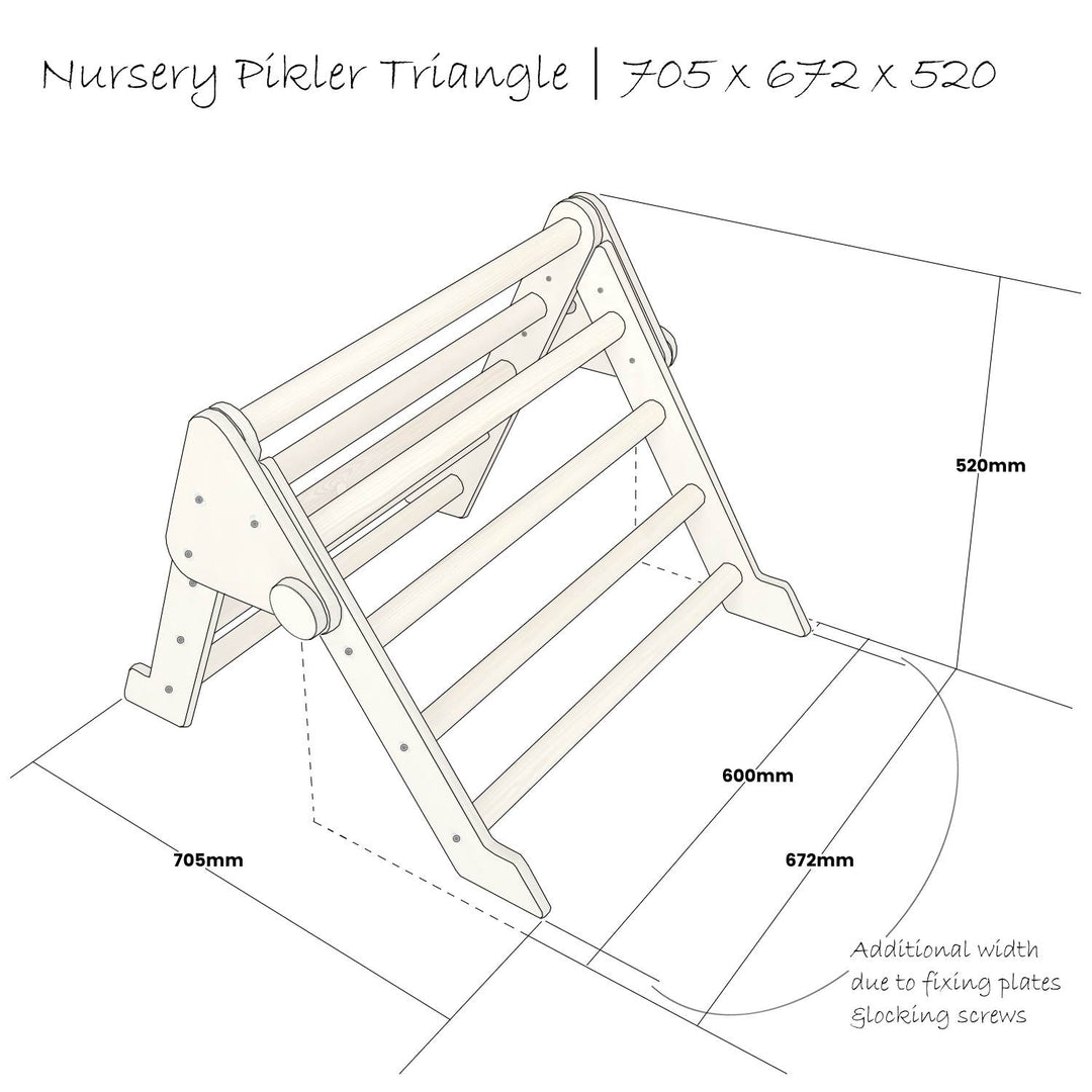 Pikler nursery size triangle schematic