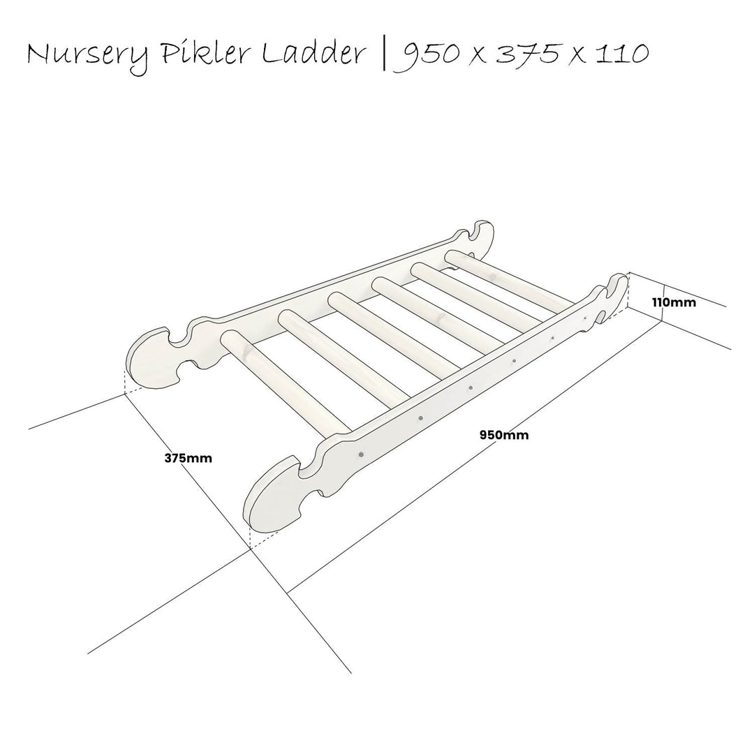 Pikler nursery size ladder schematic